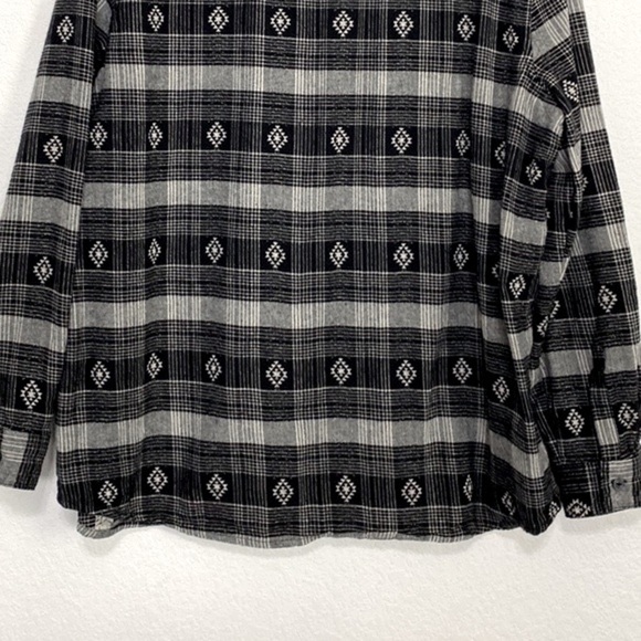A.N.A. A New Approach Black/White Button-Up Western 100% Cotton Top Size L - Picture 7 of 8